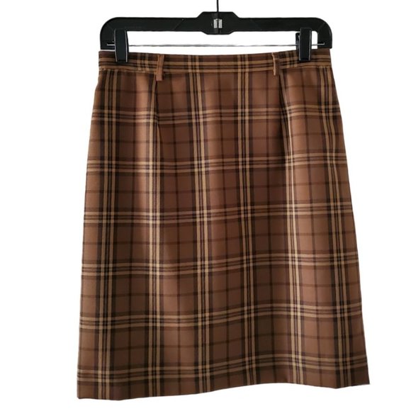 Petite Sophisticate Plaid Pencil Skirt | NWT | 8P | Light & Dark Brown, Tan - Picture 9 of 17